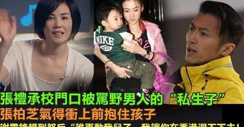 謝家三子張禮承在校門口被罵野男人的“私生子”，張柏芝氣的趕緊衝上去抱住兒子。謝霆鋒幹到怒斥“誰敢動我兒子，我讓你在香港混不下去”