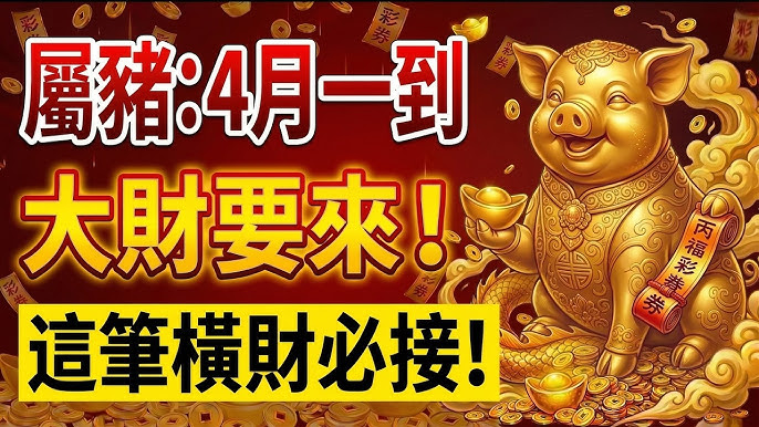 恭喜屬豬人！4月一到，將有大財進帳！財神爺親自敲門，沒看這支影片恐與橫財擦身而過！